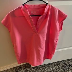 FIGS Rafaela top neon pink